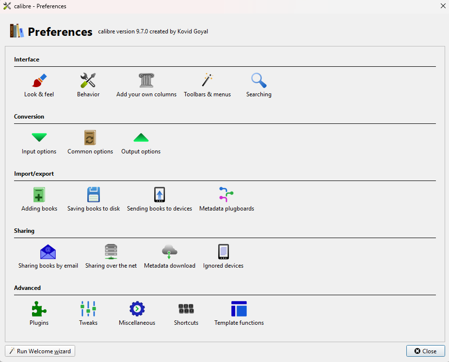 Calibre Preferences