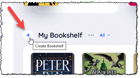 click create bookshelf