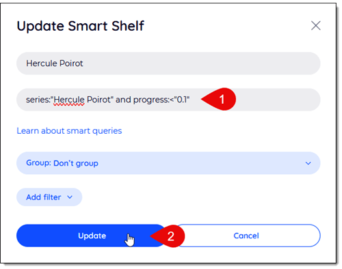 update smart shelf dialog
