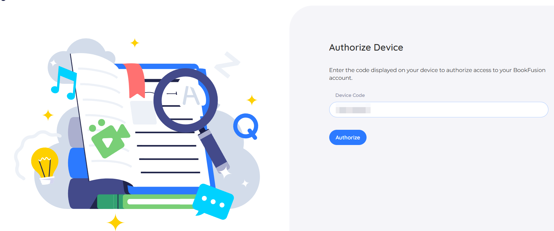 Entering the secret code on BookFusion