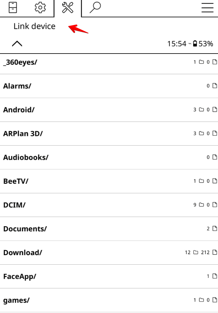 KOReader showing the device link secret code
